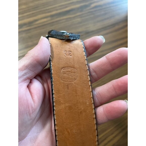 Made in Mexico black leather belt size 32 - Picture 3 of 5